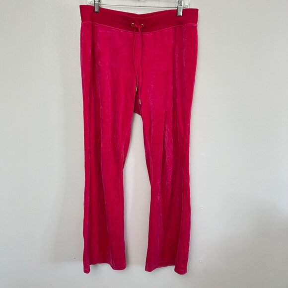 Juicy‎ Couture x Mean Girls Hot Pink Elastic Waistband Velour Pant Size L - Picture 1 of 6